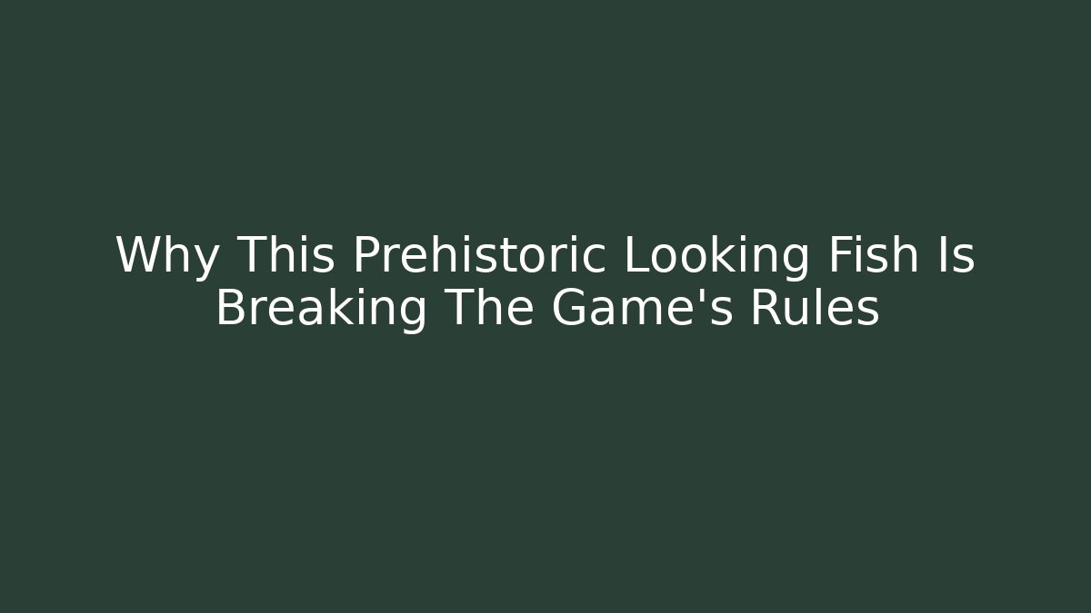 Why This Prehistoric Looking Fish Is Breaking The Game's Rules