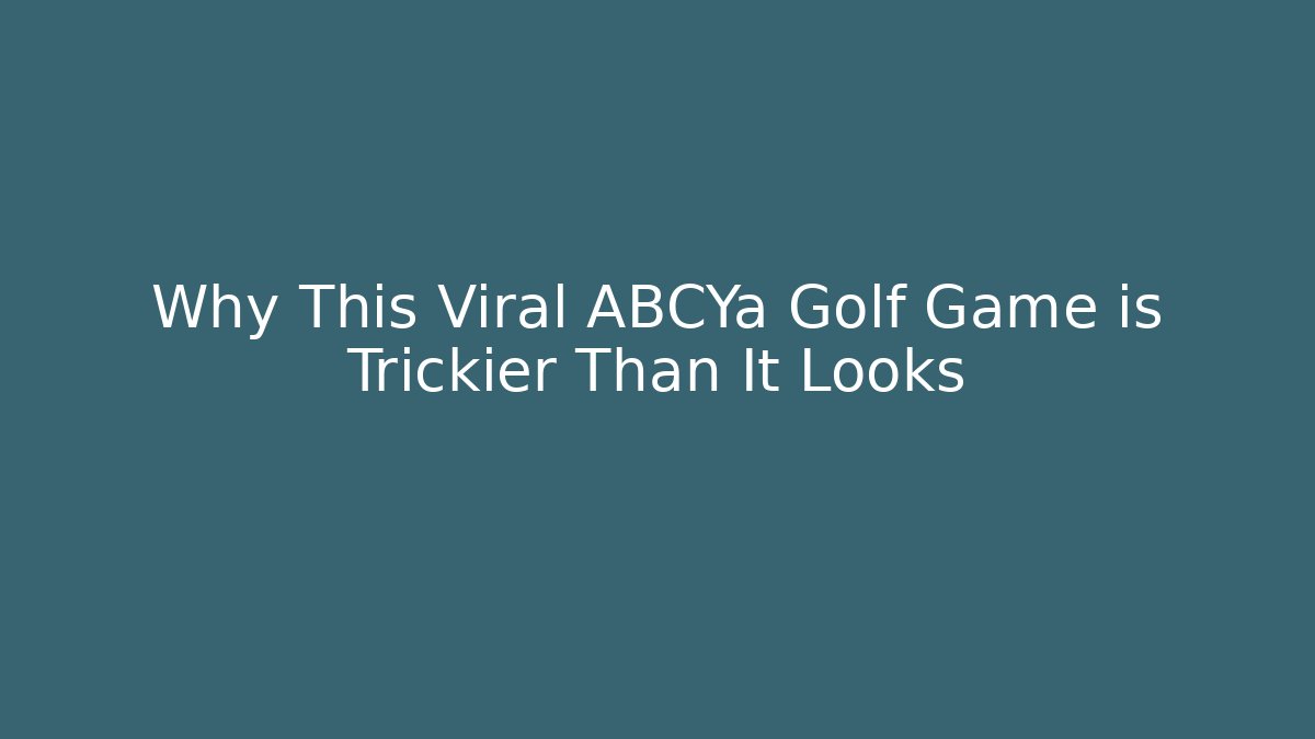 Why This Viral ABCYa Golf Game is Trickier Than It Looks