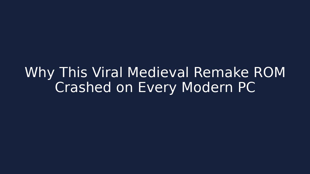 Why This Viral Medieval Remake ROM Crashed on Every Modern PC