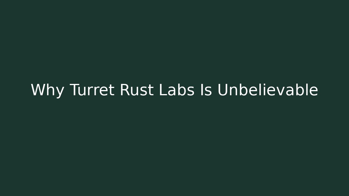 Why Turret Rust Labs Is Unbelievable