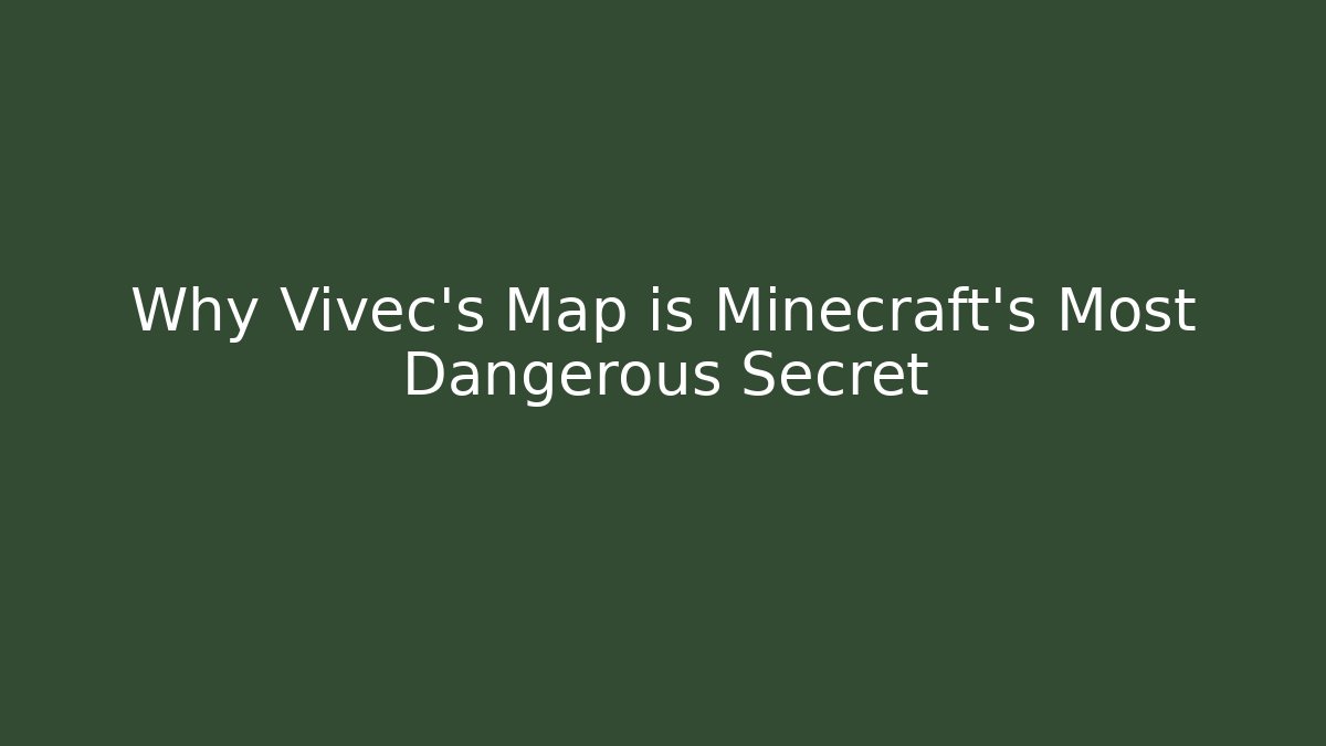Why Vivec's Map is Minecraft's Most Dangerous Secret