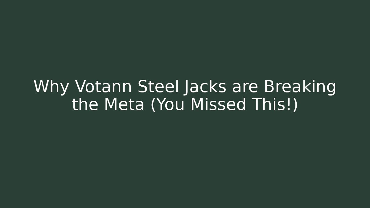 Why Votann Steel Jacks are Breaking the Meta (You Missed This!)
