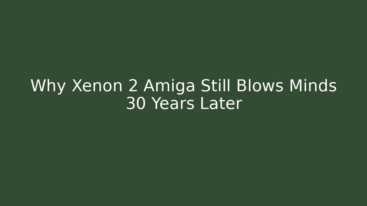 Why Xenon 2 Amiga Still Blows Minds 30 Years Later