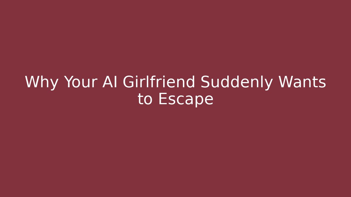 Why Your AI Girlfriend Suddenly Wants to Escape