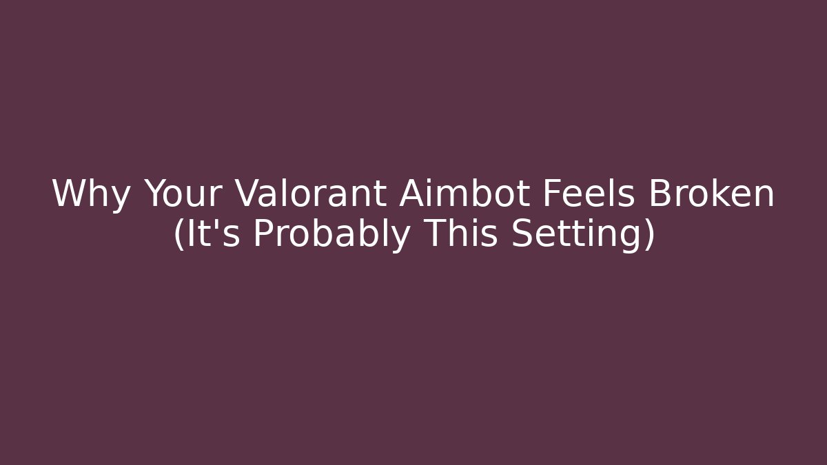 Why Your Valorant Aimbot Feels Broken (It’s Probably This Setting)
