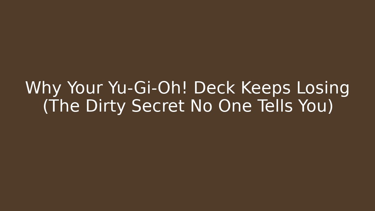 Why Your Yu-Gi-Oh! Deck Keeps Losing (The Dirty Secret No One Tells You)