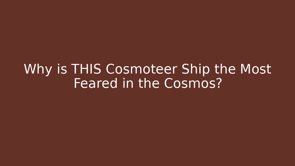 Why is THIS Cosmoteer Ship the Most Feared in the Cosmos?