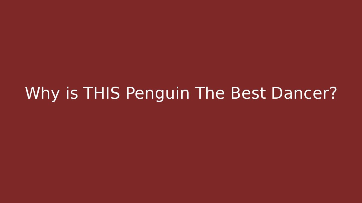 Why is THIS Penguin The Best Dancer?