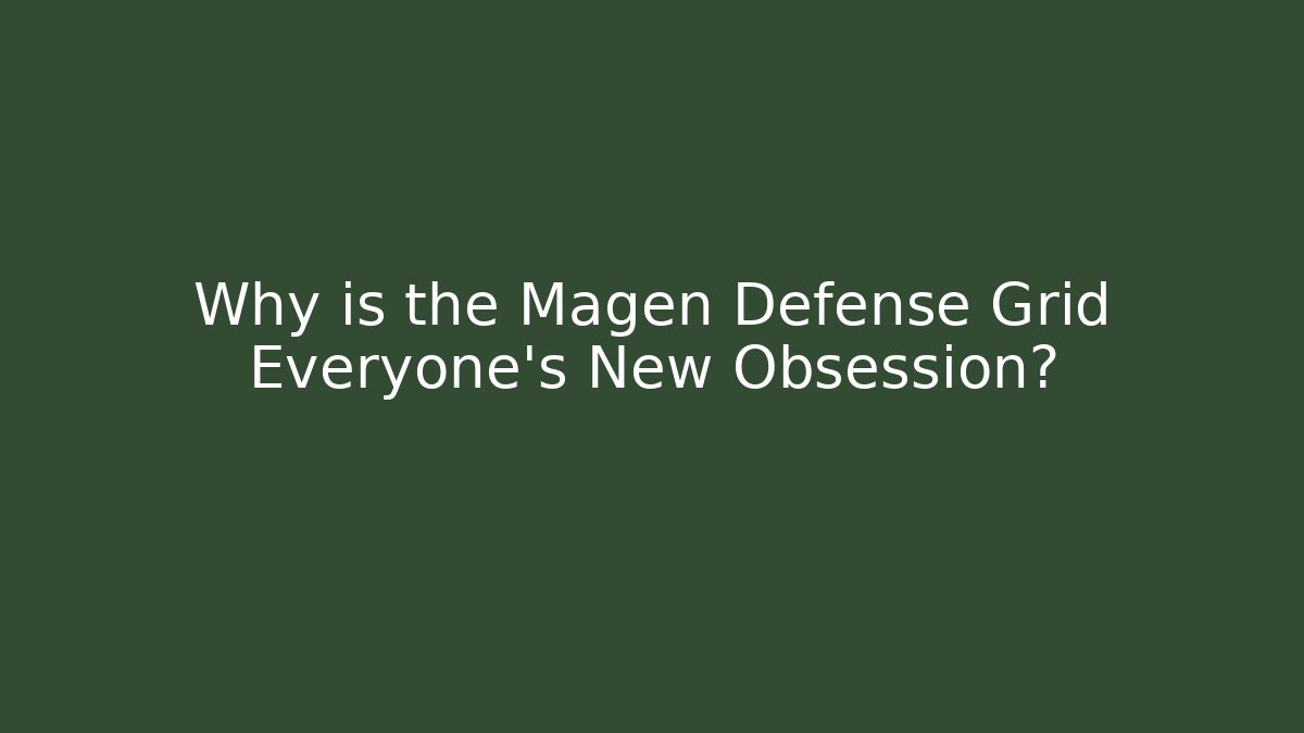 Why is the Magen Defense Grid Everyone's New Obsession?