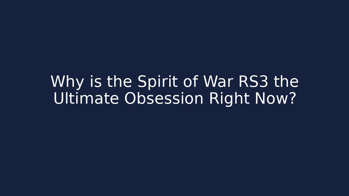 Why is the Spirit of War RS3 the Ultimate Obsession Right Now?