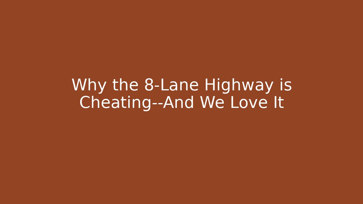 Why the 8-Lane Highway is Cheating—And We Love It