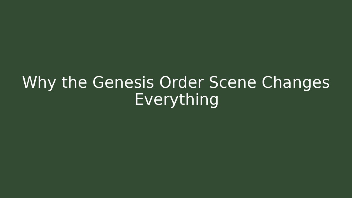 Why the Genesis Order Scene Changes Everything - Método de Aprovação