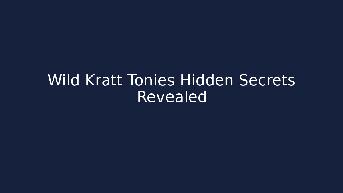 Wild Kratt Tonies Hidden Secrets Revealed
