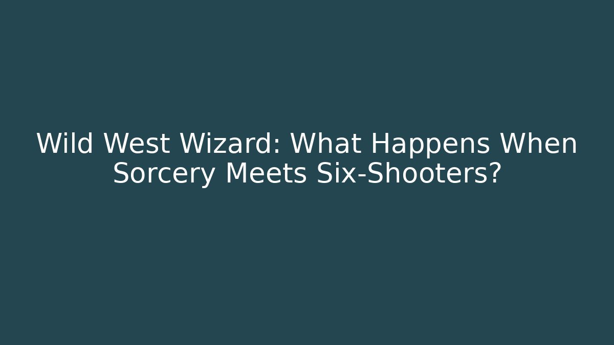 Wild West Wizard: What Happens When Sorcery Meets Six-Shooters?