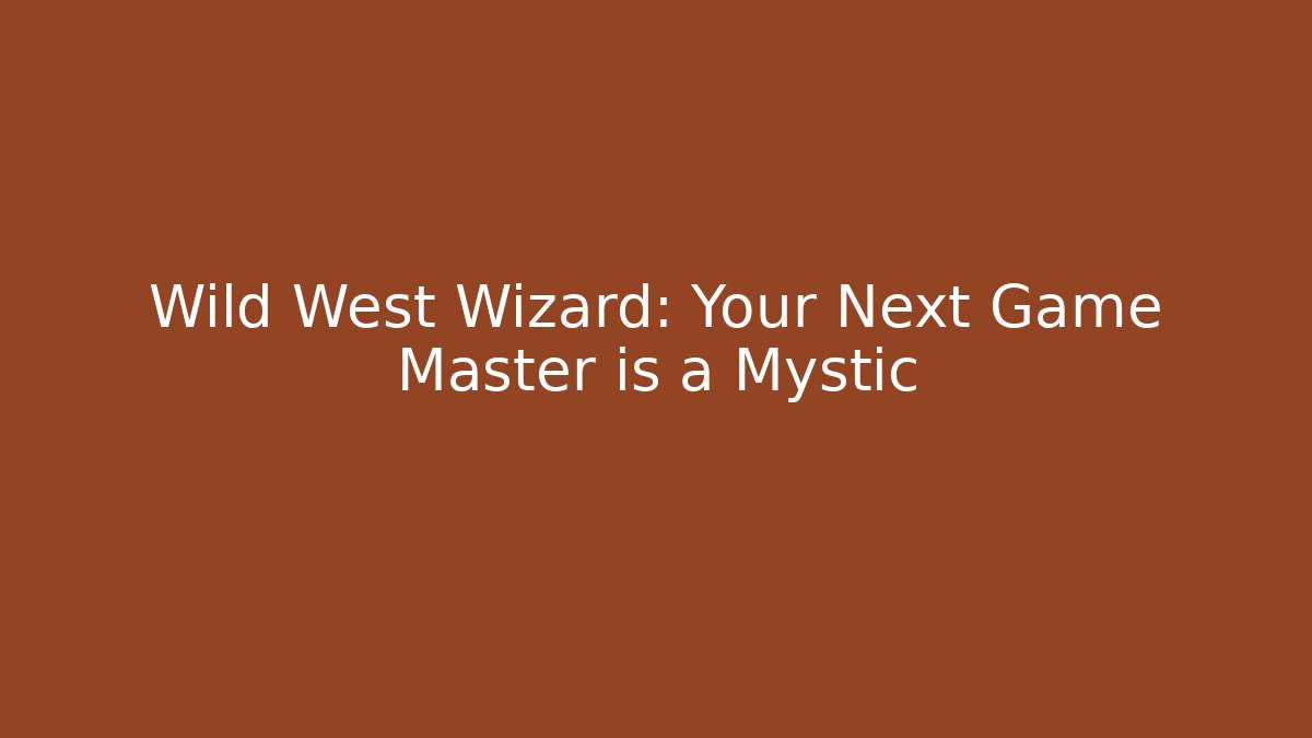 Wild West Wizard: Your Next Game Master is a Mystic