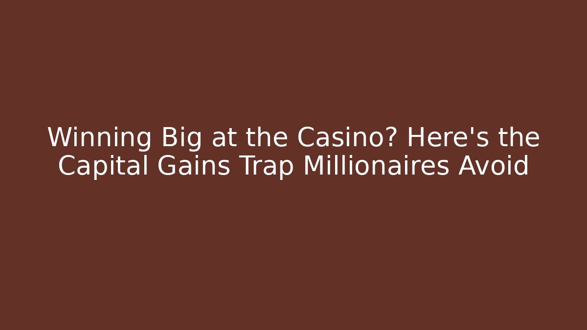Winning Big at the Casino? Here's the Capital Gains Trap Millionaires Avoid - Método de Aprovação