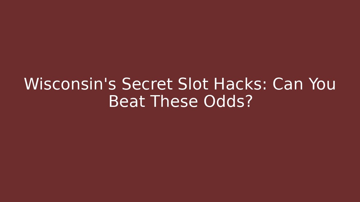 Wisconsin's Secret Slot Hacks: Can You Beat These Odds?