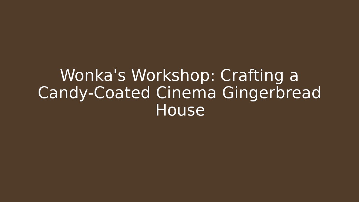 Wonka's Workshop: Crafting a Candy-Coated Cinema Gingerbread House