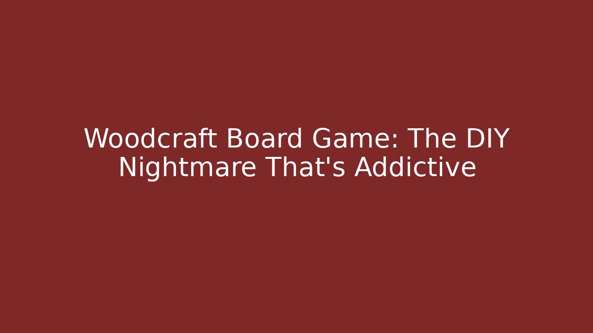 Woodcraft Board Game: The DIY Nightmare That’s Addictive