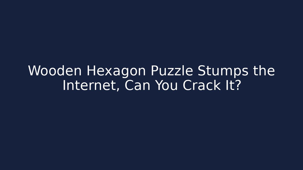Wooden Hexagon Puzzle Stumps the Internet, Can You Crack It?
