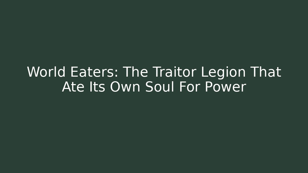 World Eaters: The Traitor Legion That Ate Its Own Soul For Power