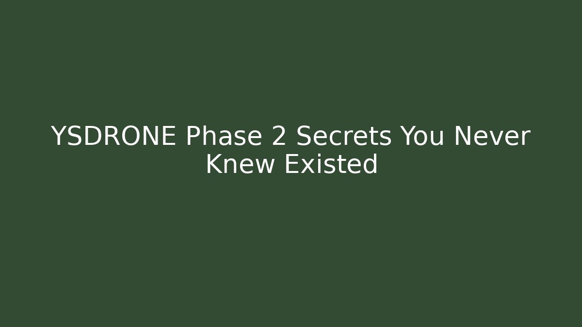YSDRONE Phase 2 Secrets You Never Knew Existed - Método de Aprovação