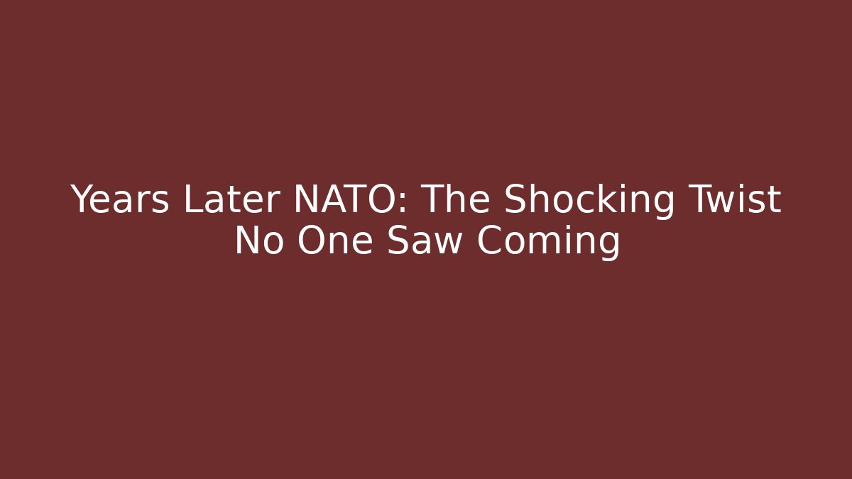 Years Later NATO: The Shocking Twist No One Saw Coming - Método de Aprovação