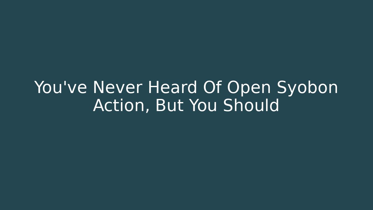 You've Never Heard Of Open Syobon Action, But You Should