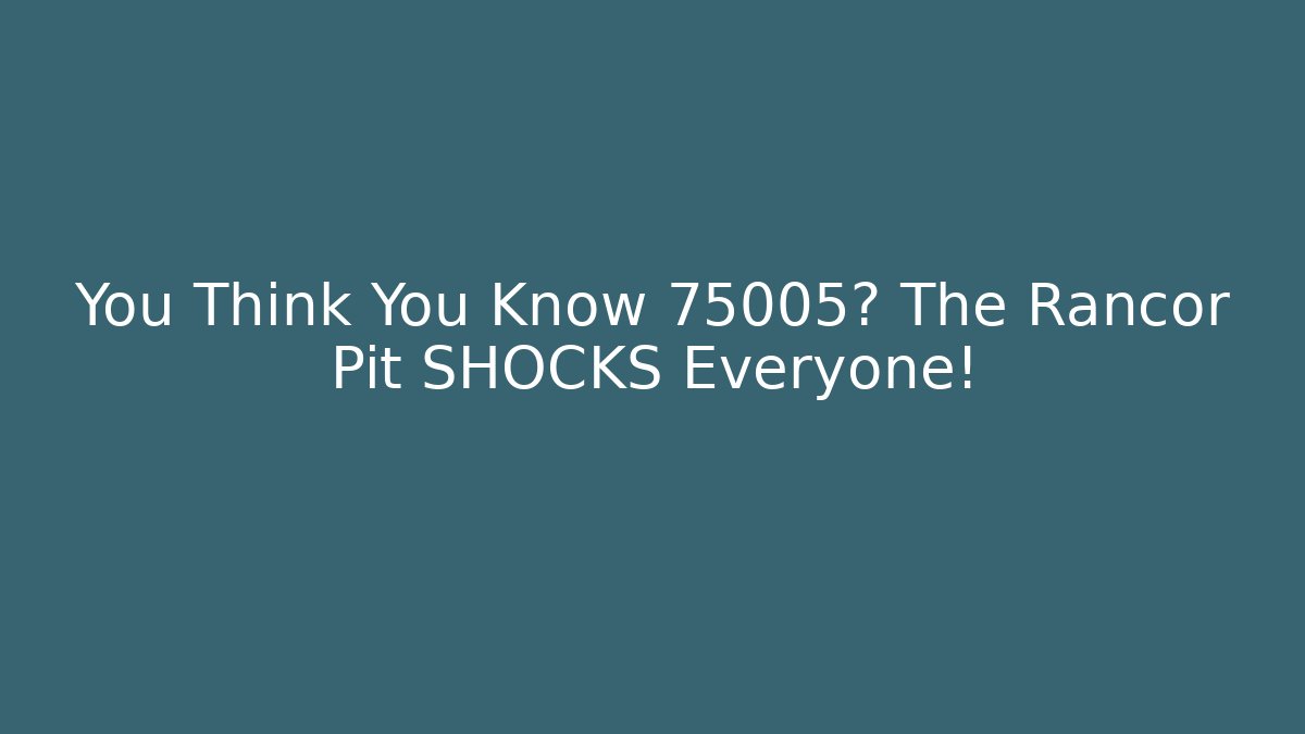 You Think You Know 75005? The Rancor Pit SHOCKS Everyone!