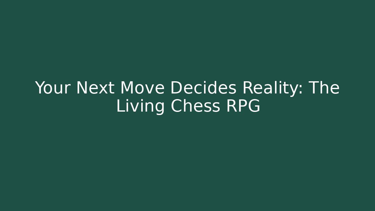 Your Next Move Decides Reality: The Living Chess RPG - Método de Aprovação
