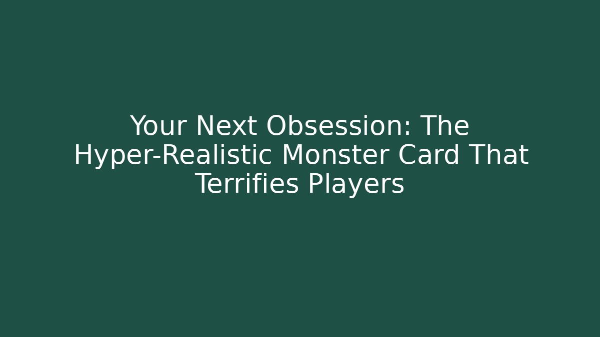 Your Next Obsession: The Hyper-Realistic Monster Card That Terrifies Players