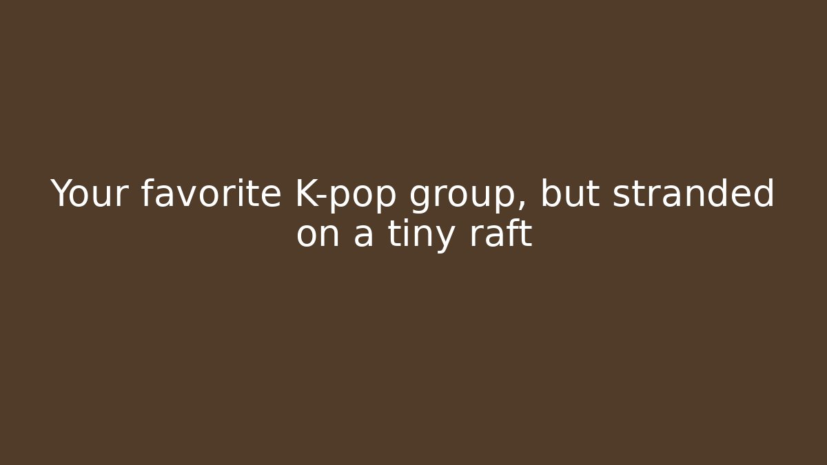 Your favorite K-pop group, but stranded on a tiny raft