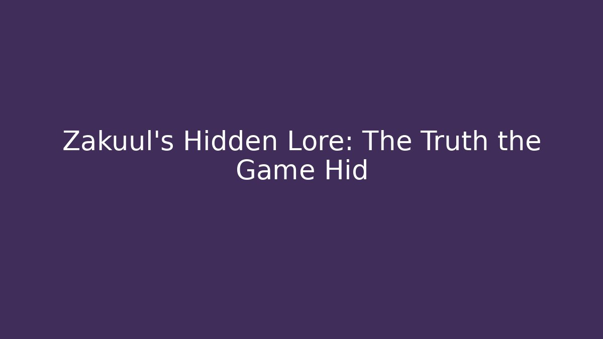 Zakuul's Hidden Lore: The Truth the Game Hid