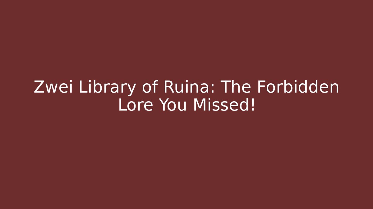 Zwei Library of Ruina: The Forbidden Lore You Missed!