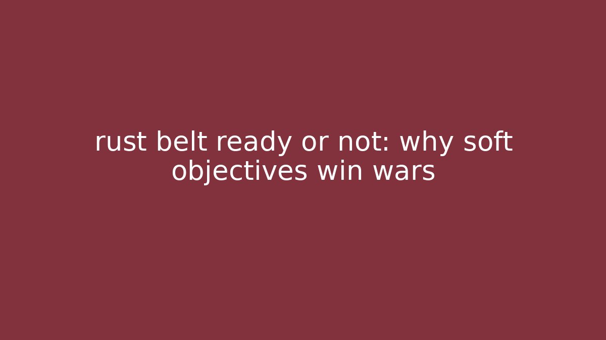 rust belt ready or not: why soft objectives win wars