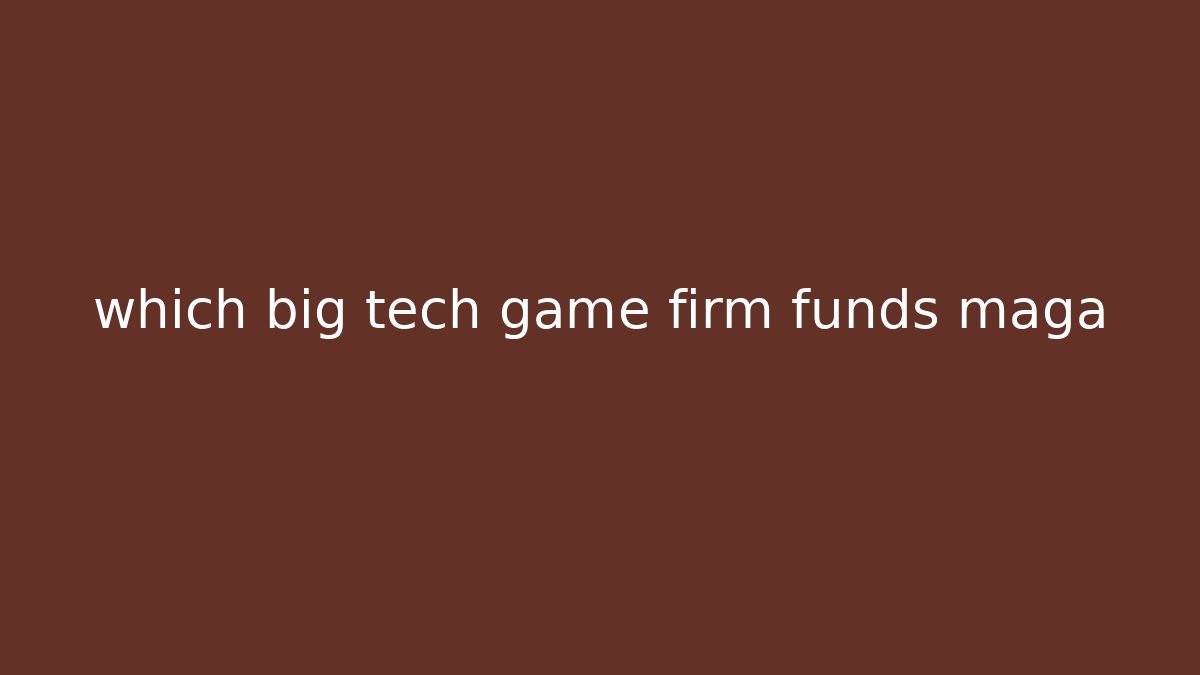 which big tech game firm funds maga